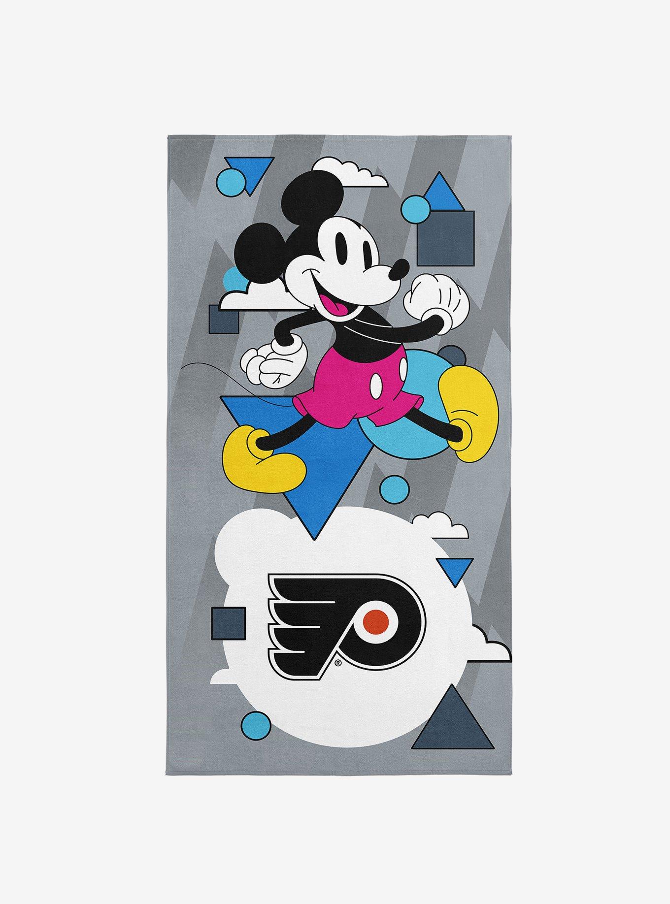 NHL Philadelphia Flyers Disney Mickey Mouse Good Vibes Grey Microfiber Beach Towel