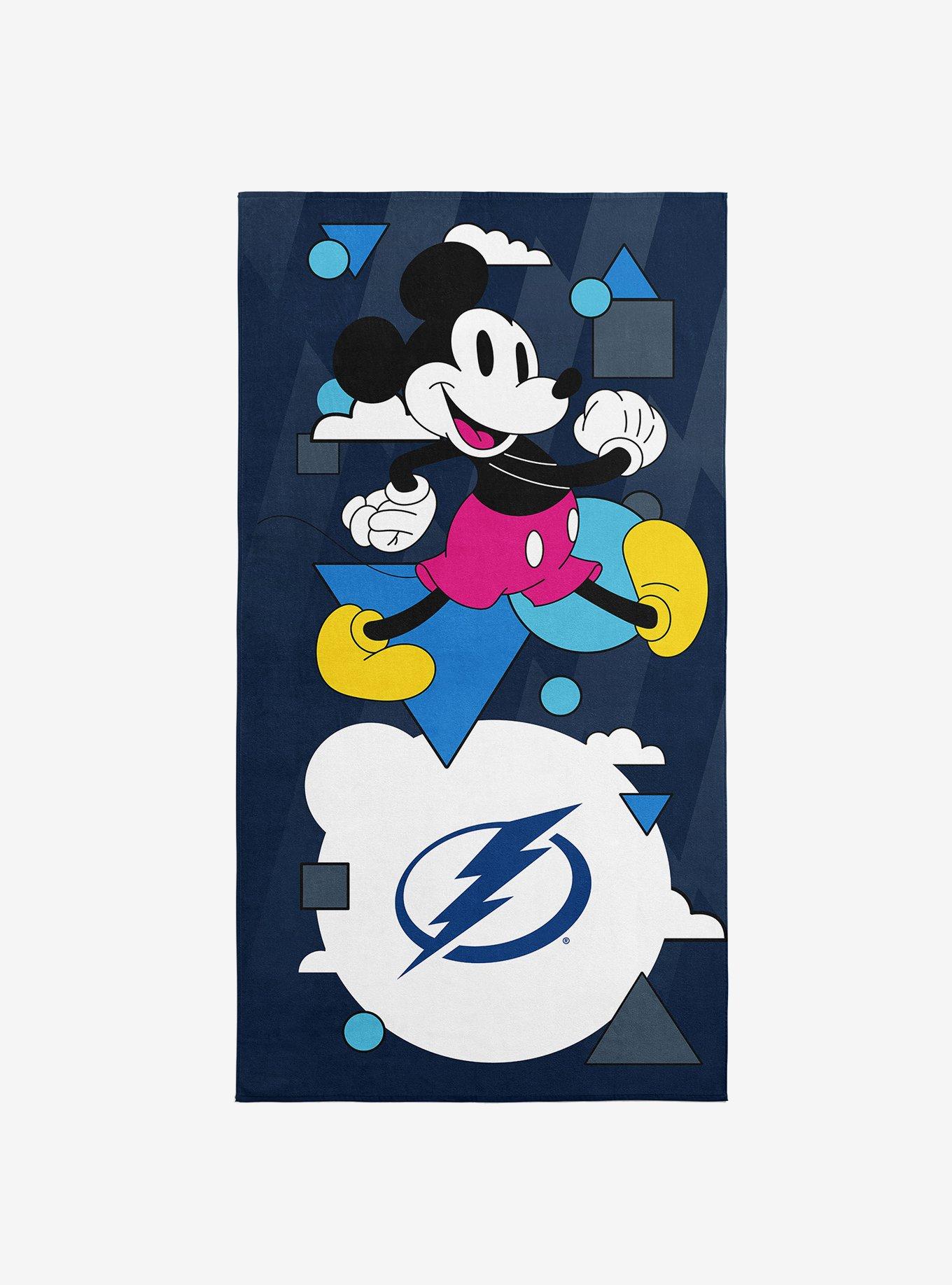 NHL Tampa Bay Lightning Disney Mickey Mouse Good Vibes Navy Microfiber Beach Towel
