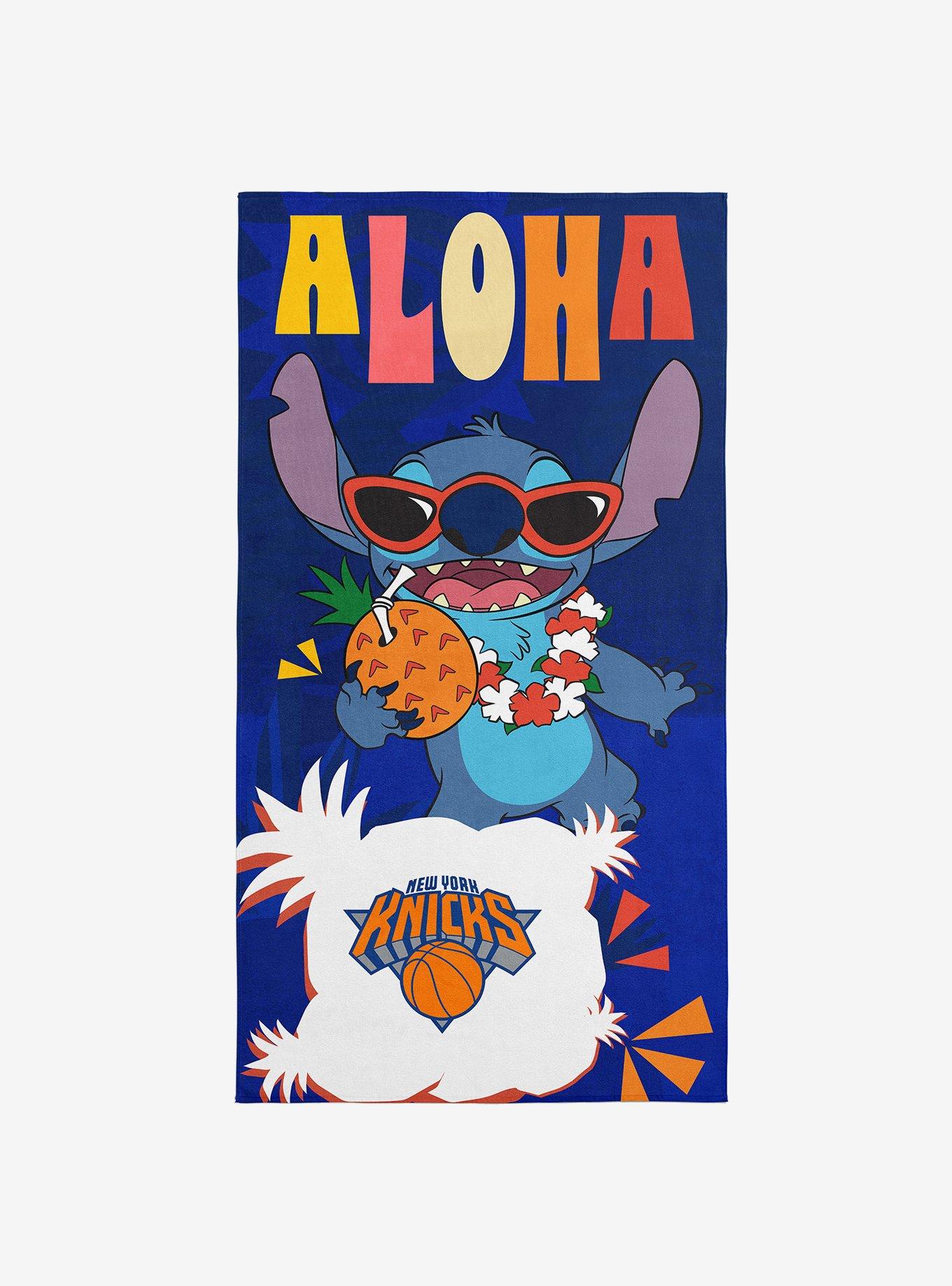 NBA New York Knicks Disney Lilo & Stitch Tropic Royal Microfiber Beach Towel