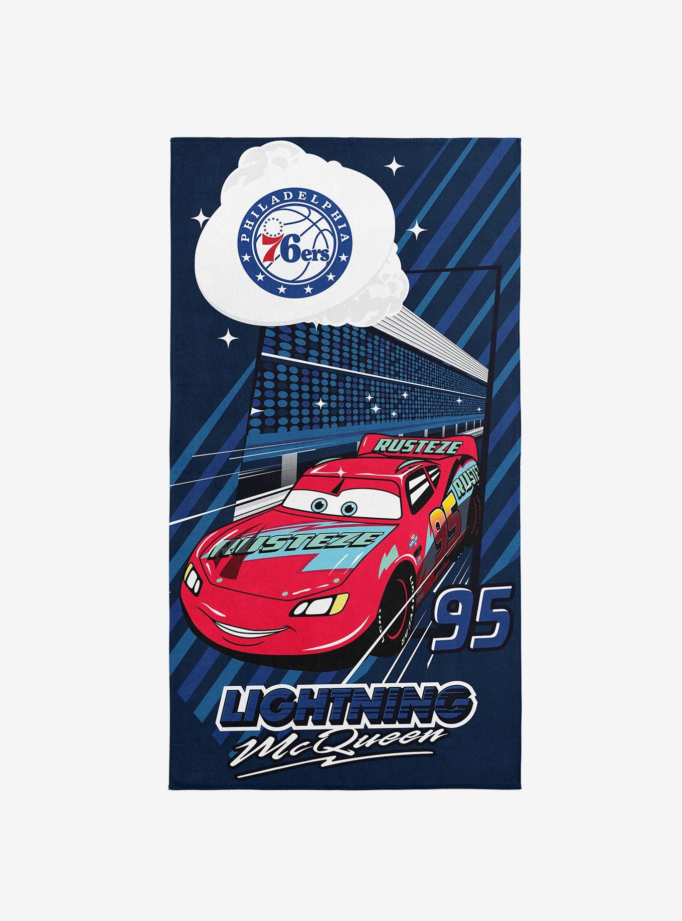 NBA Philadelphia 76ers Disney Cars Speedline Navy Microfiber Beach Towel