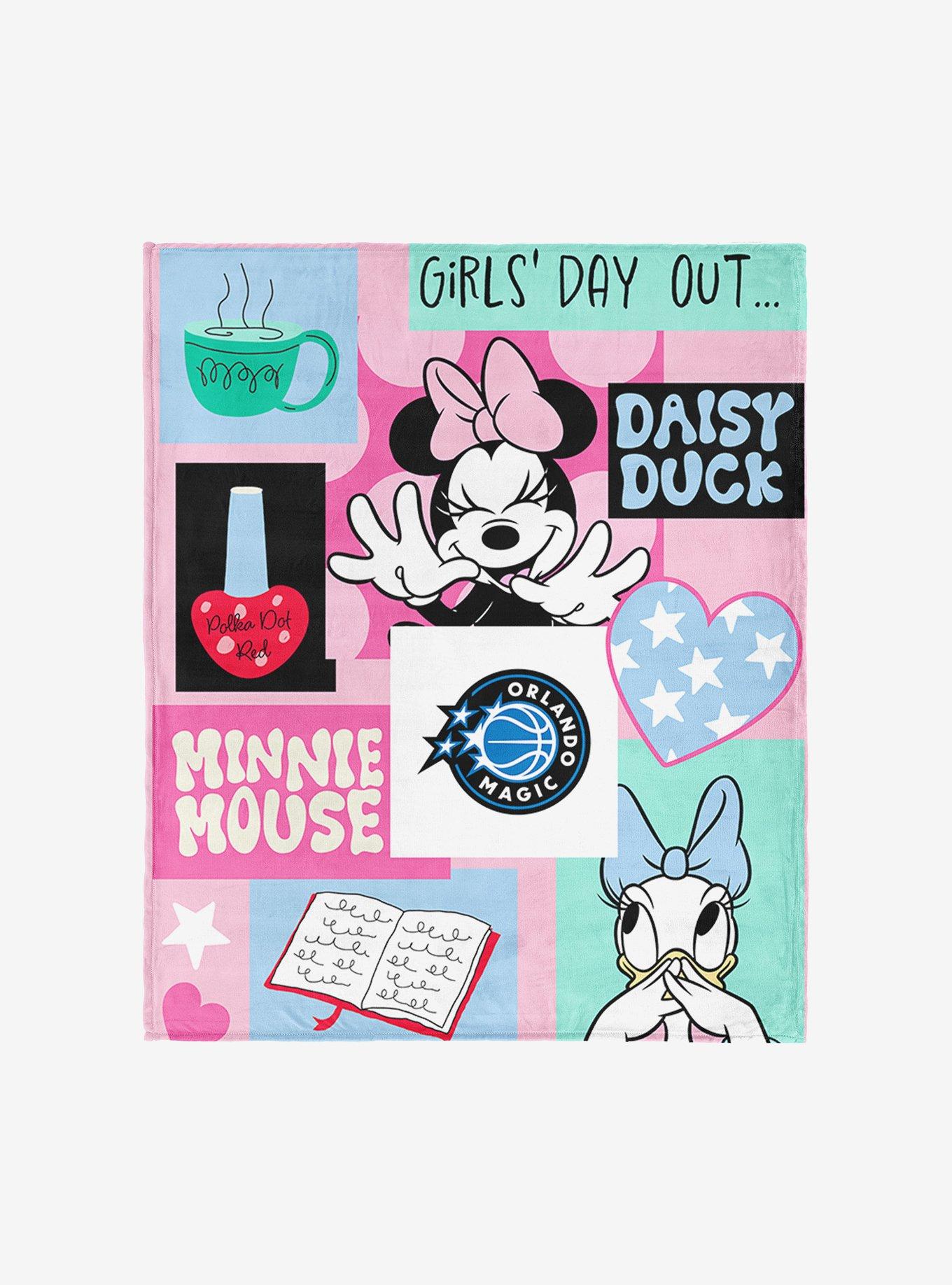 NBA Orlando Magic Disney Minnie Mouse Checker Floral Pink Silk Touch Throw Blanket