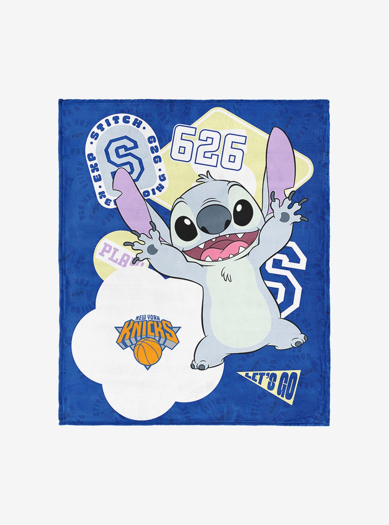 NBA New York Knicks Disney Lilo & Stitch Stickers Royal Silk Touch Throw Blanket