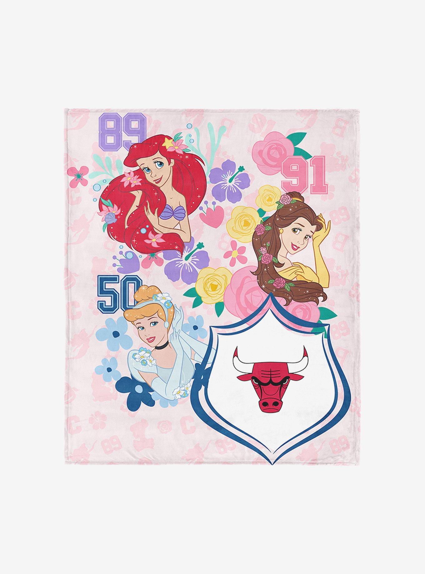 NBA Chicago Bulls Disney Princesses Game On Girls Pink Silk Touch Throw Blanket