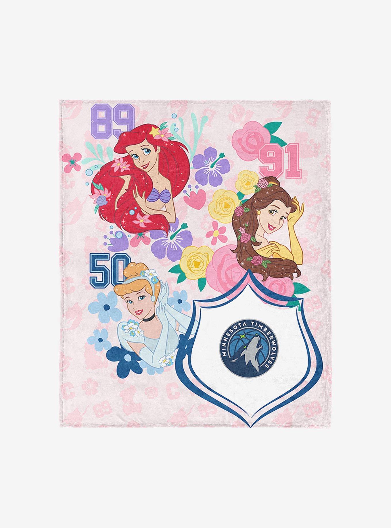 NBA Minnesota Timberwolves Disney Princesses Game On Girls Pink Silk Touch Throw Blanket