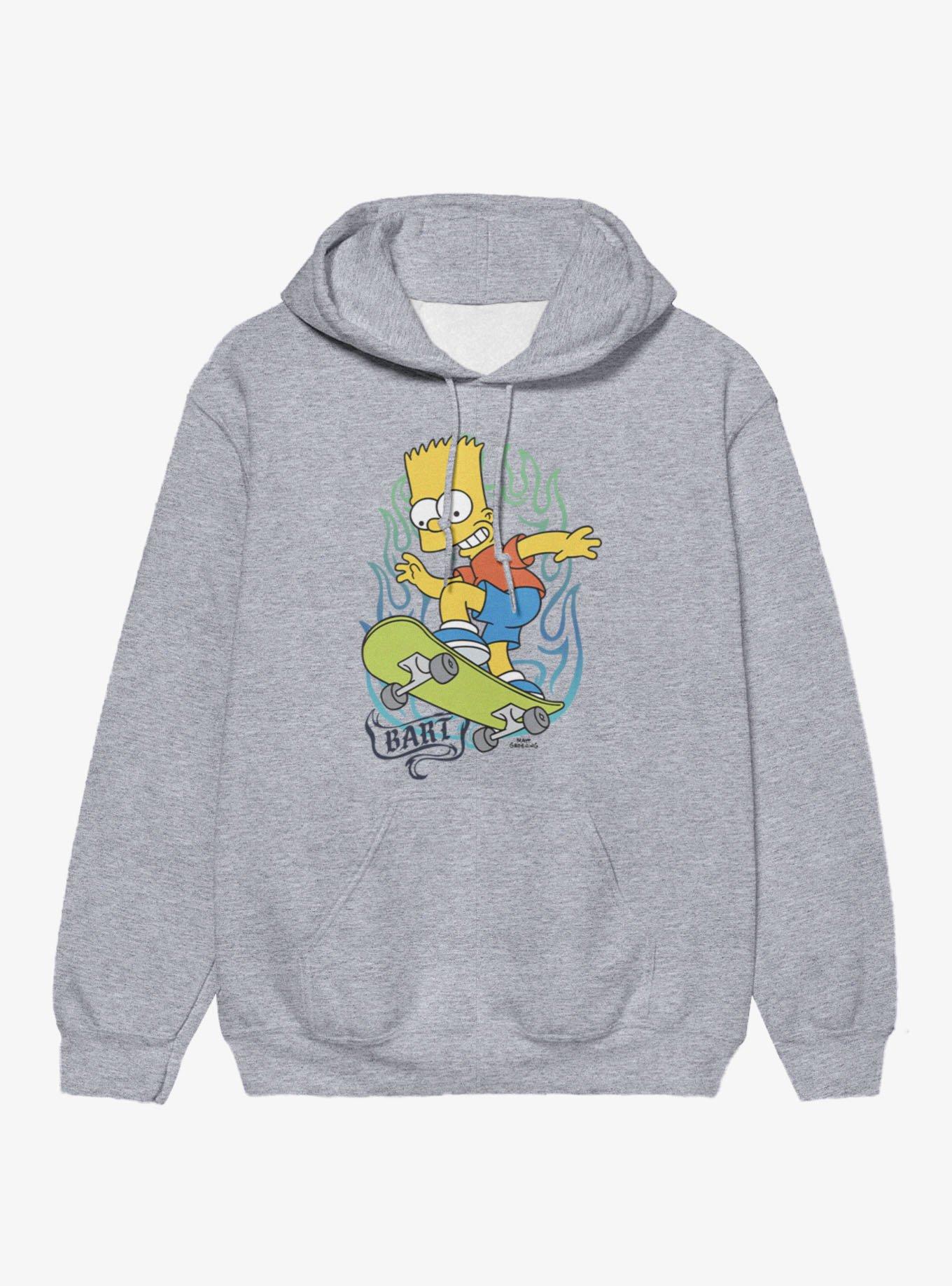The Simpsons Bart Flaming Skateboard Hoodie