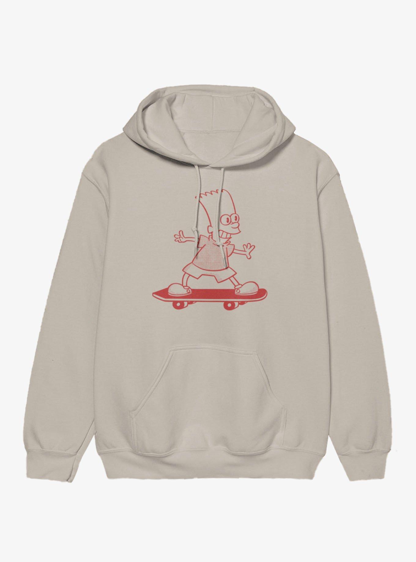 The Simpsons Bart Skateboarding Original Sketch Hoodie, SAND, hi-res view 1