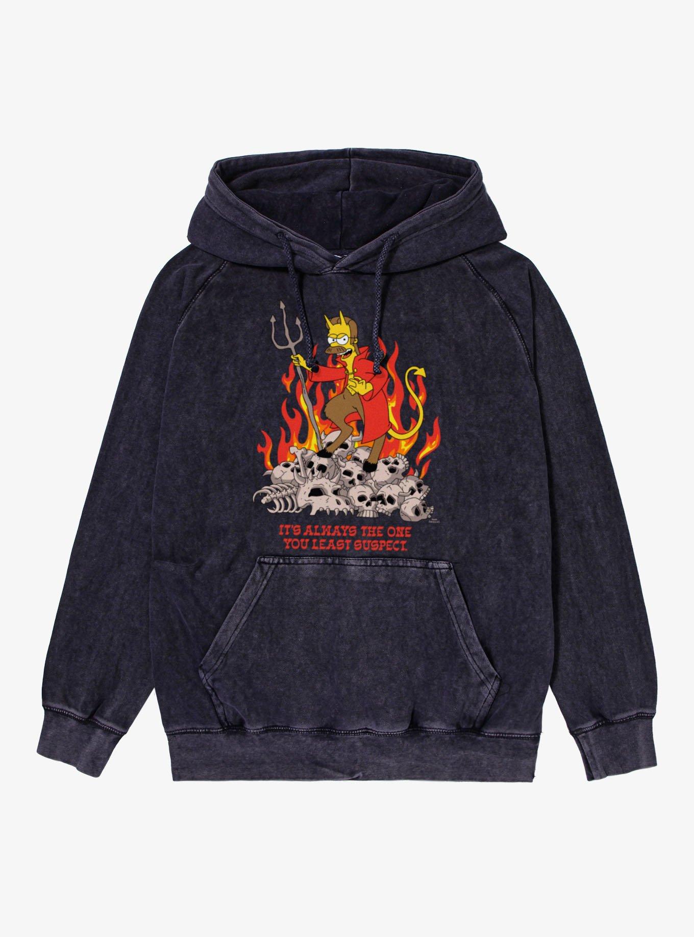 The Simpsons Devil Flanders Least Suspect Mineral Wash Hoodie