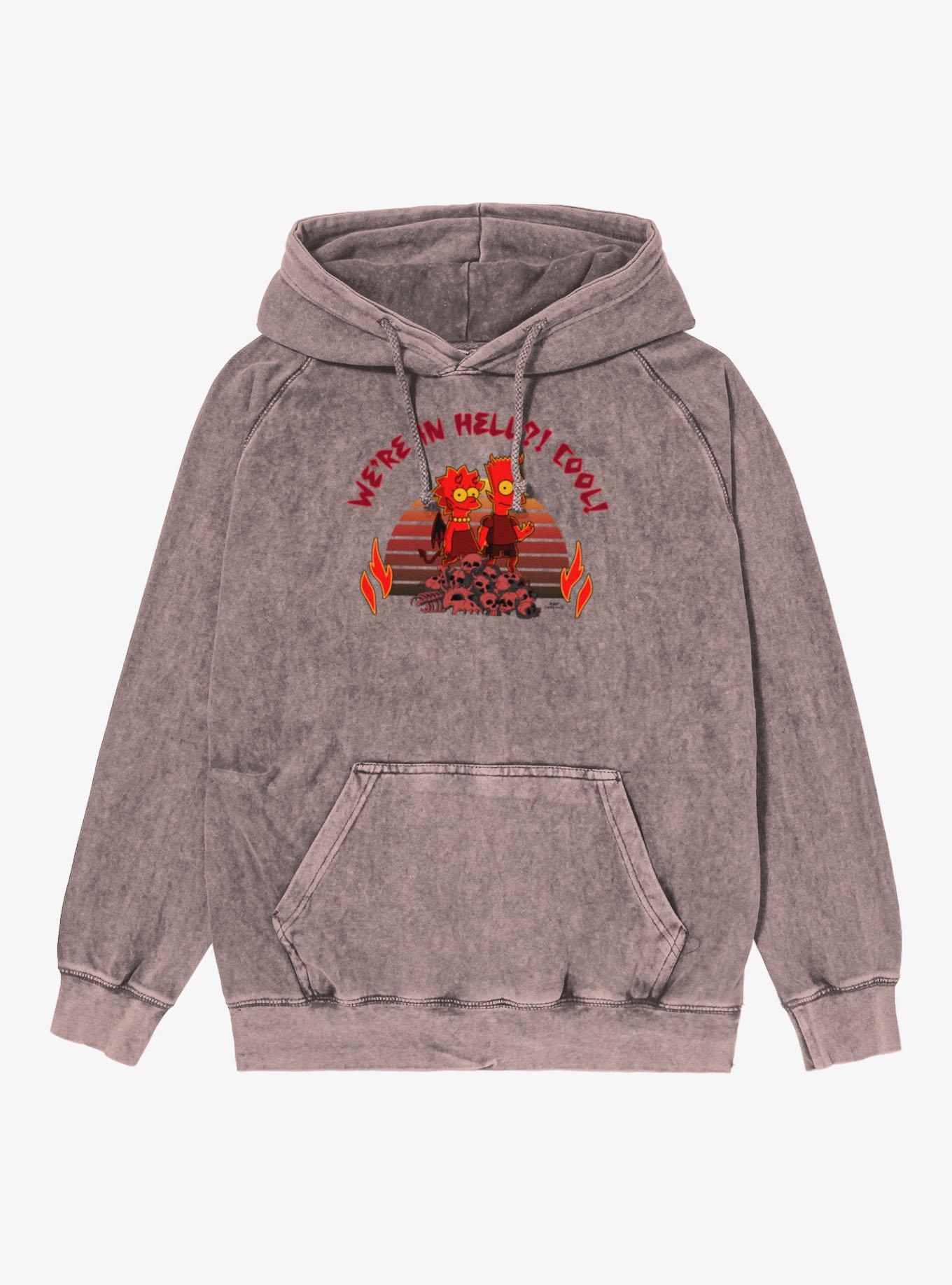 The Simpsons Lisa And Bart We're In Hell?! Cool! Mineral Wash Hoodie