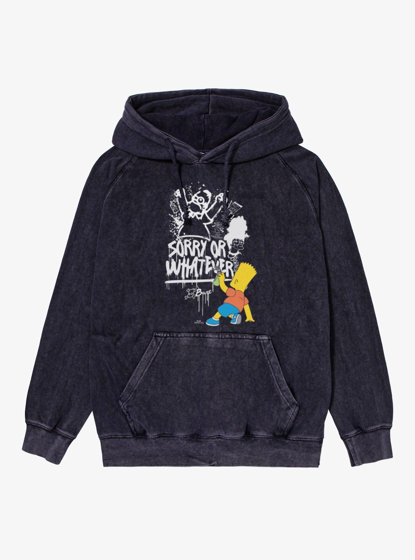 The Simpsons Sorry Or Whatever Simpson Family Spraypaint Mineral Wash Hoodie