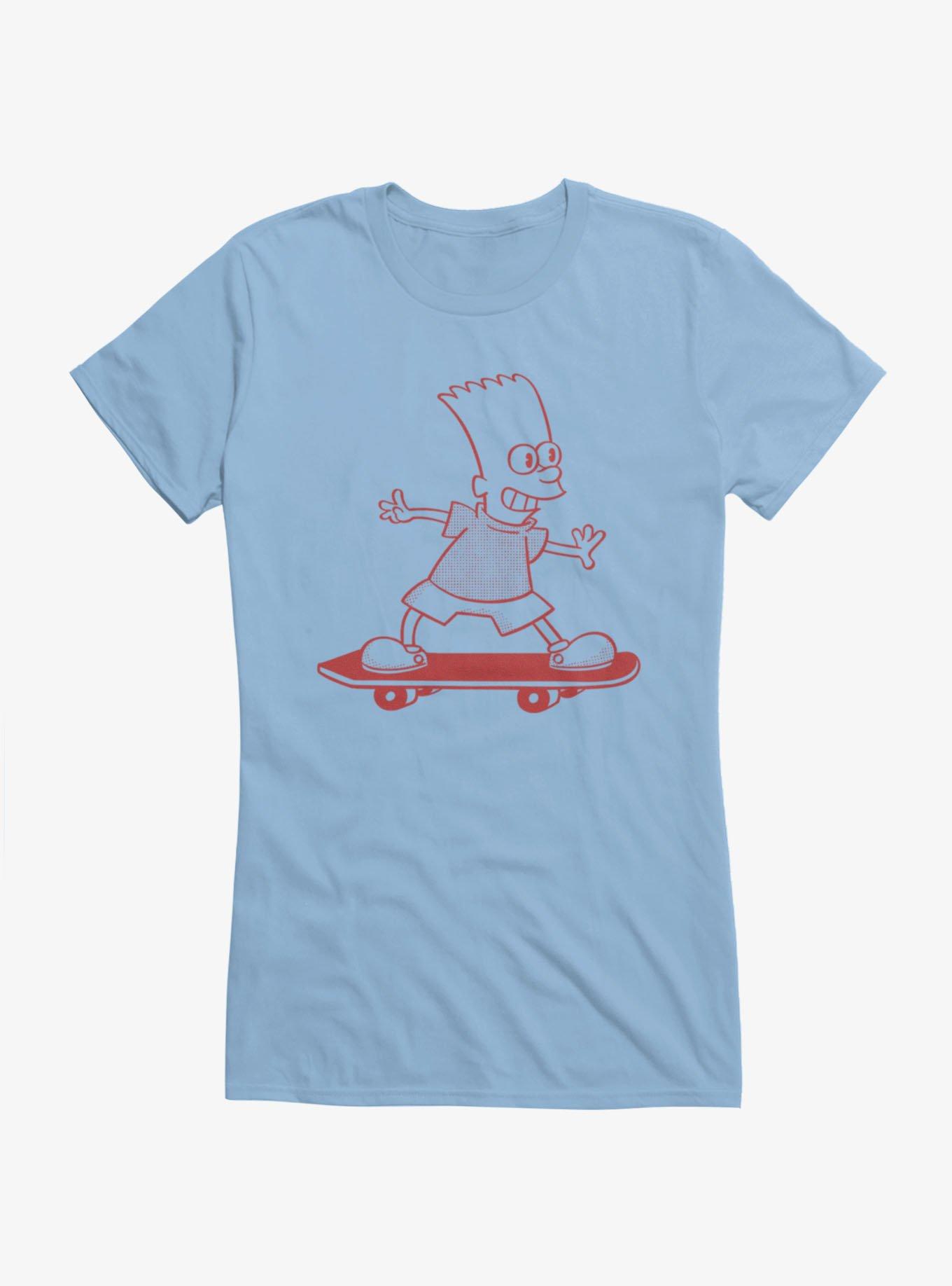 The Simpsons Bart Skateboarding Original Sketch Girls T-Shirt, , hi-res view 1