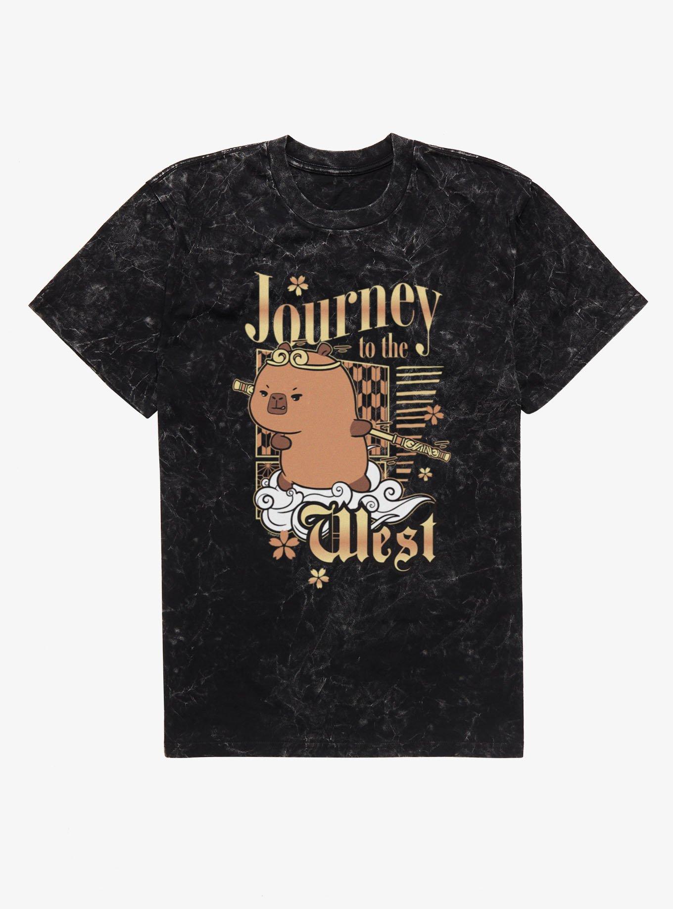 CapyFun Capybara Journey To The West Cloud Surf Mineral Wash T-Shirt