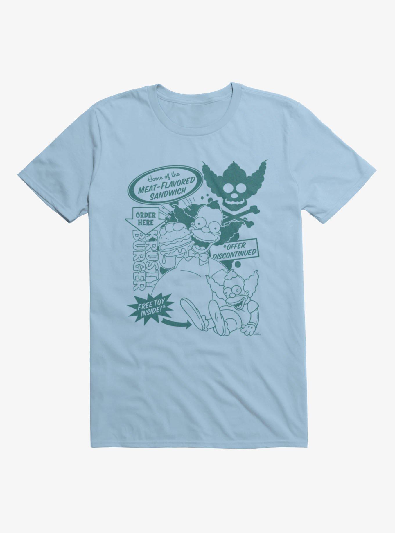 The Simpsons Krusty Burger Home Of Meat-Flavored Sandwich T-Shirt