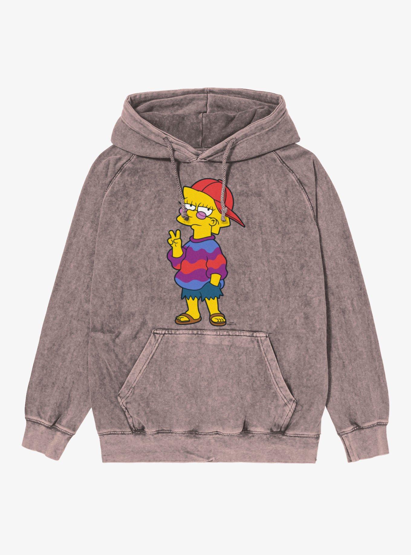 The Simpsons Peace Sign Lisa Hoodie - PINK | BoxLunch