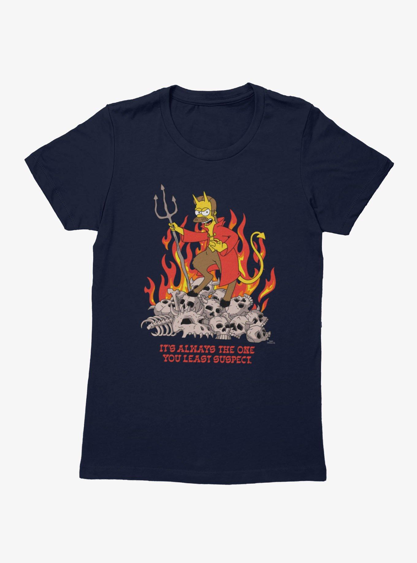 The Simpsons Always Least Suspect Ned Flanders Devil Womens T-Shirt