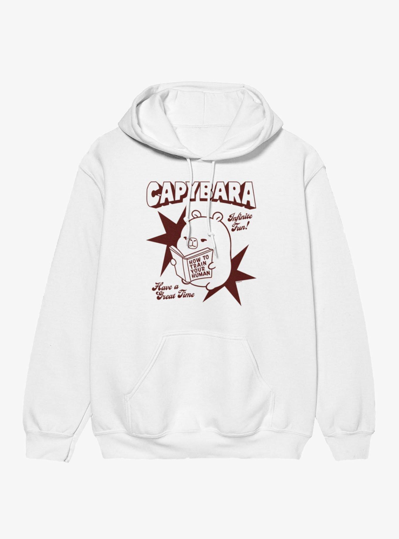 CapyFun Capybara How To Train Human Book Reading Hoodie
