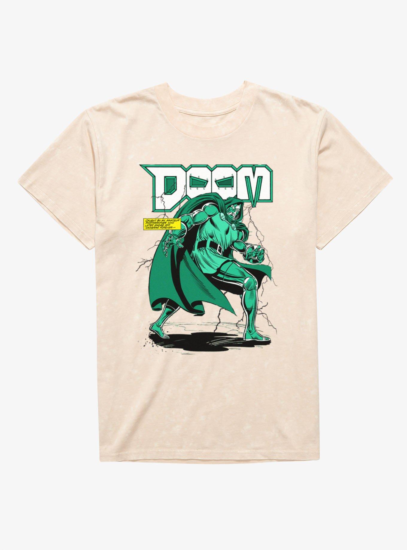 Marvel Comics Retro Doctor Doom Caught On Camera Mineral Wash T-Shirt Hot Topic Exclusive, , hi-res view 1