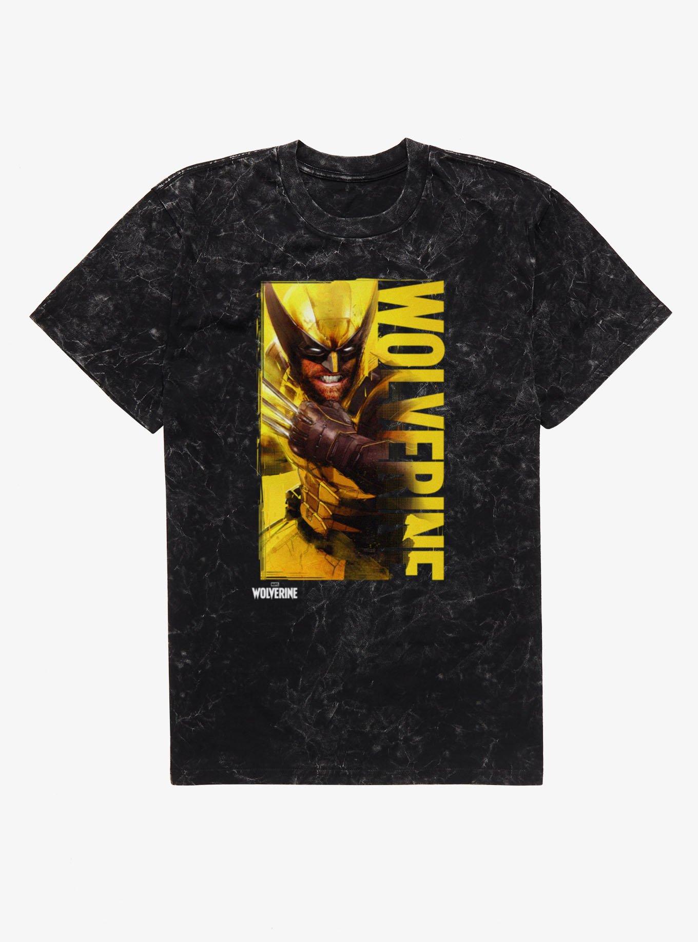 Marvel Wolverine Vertical Title Mineral Wash T-Shirt