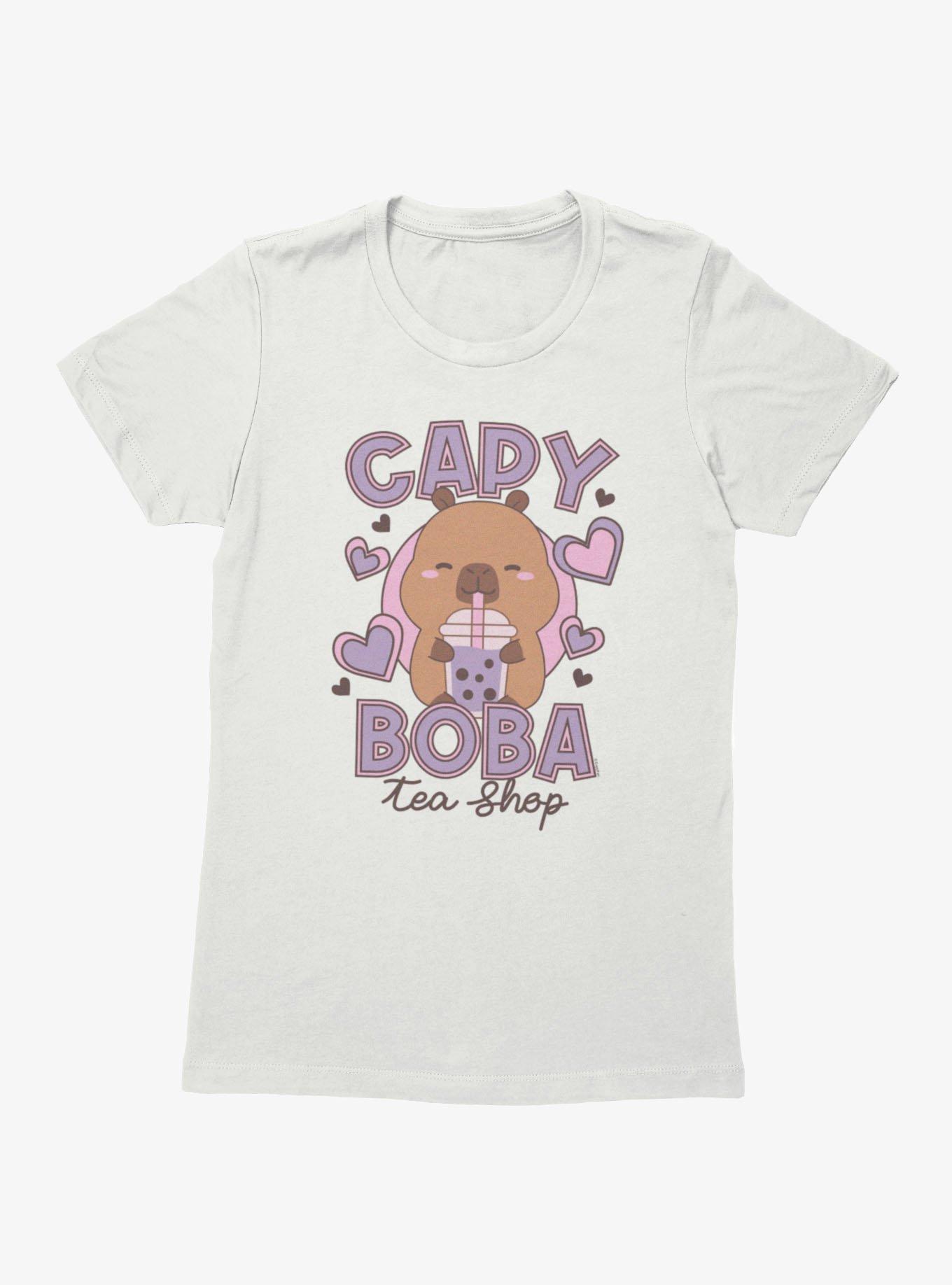 CapyFun Capybara Capy Boba Tea Shop Womens T-Shirt