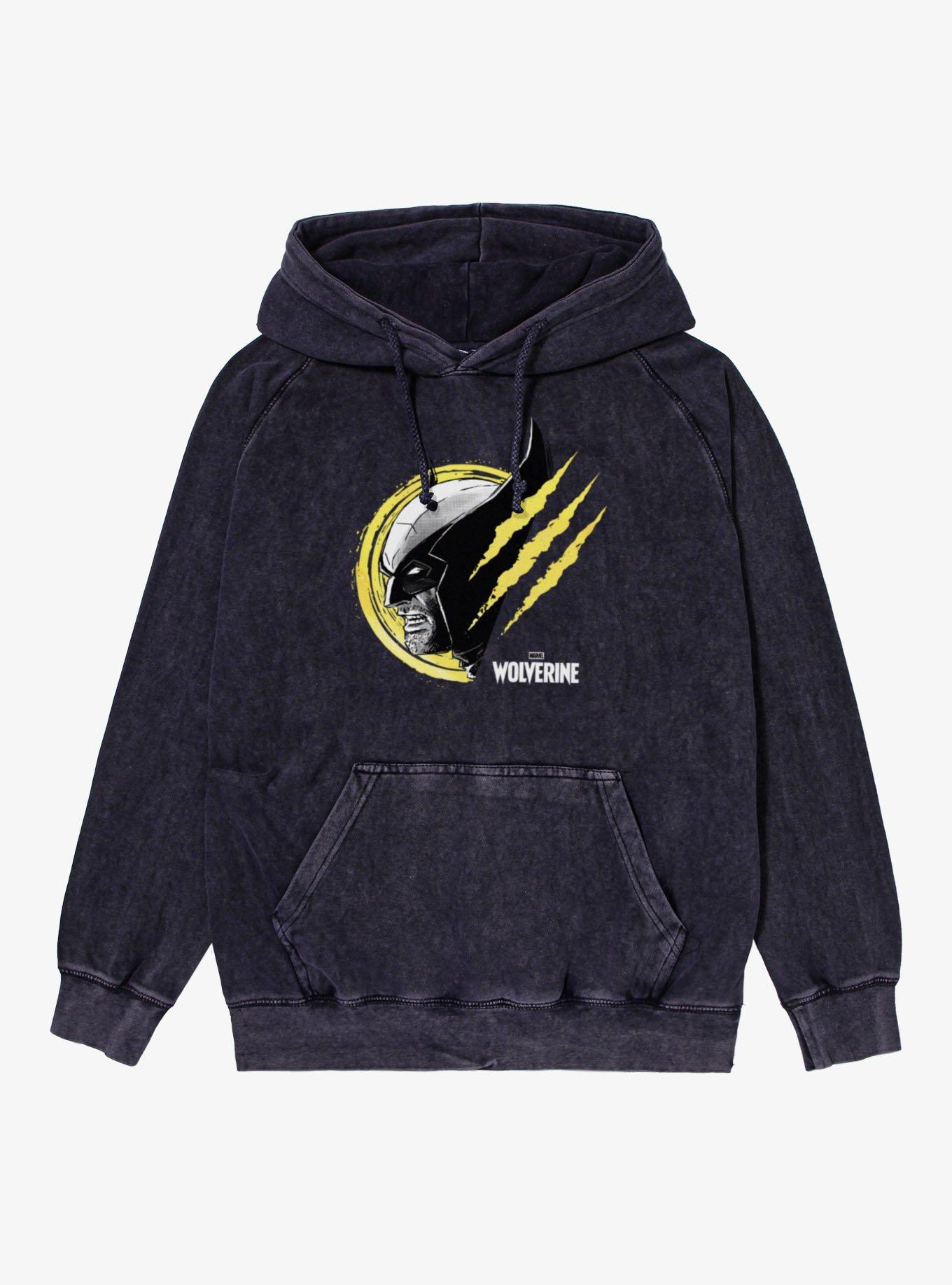Marvel Wolverine Side Slash Profile Mineral Wash Hoodie