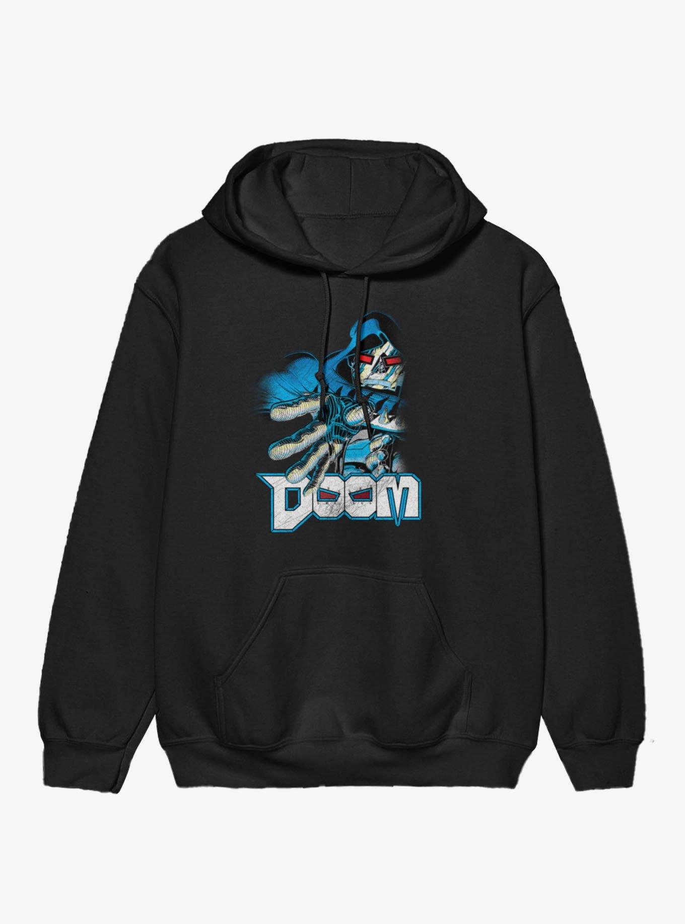 Marvel Comics Retro Hand Of Doom Vintage Doctor Doom Comic Hoodie Hot Topic Exclusive