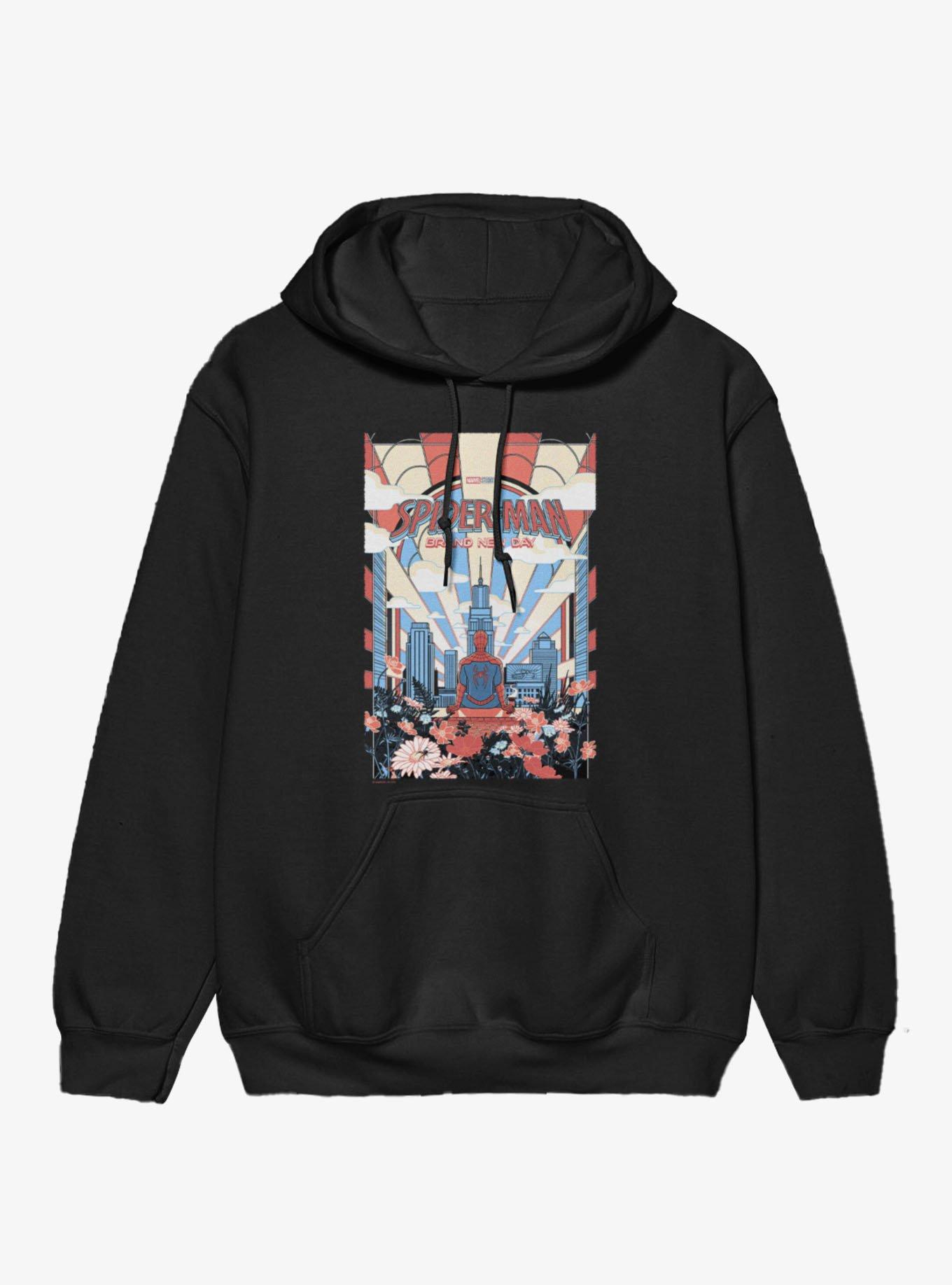 Marvel Spider-Man Brand New Day City Deco Flowers Poster Hoodie, , hi-res view 1