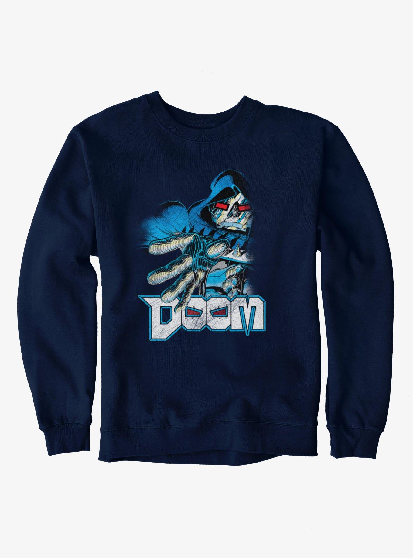 Marvel Comics Retro Hand Of Doom Vintage Doctor Doom Comic Sweatshirt Hot Topic Exclusive
