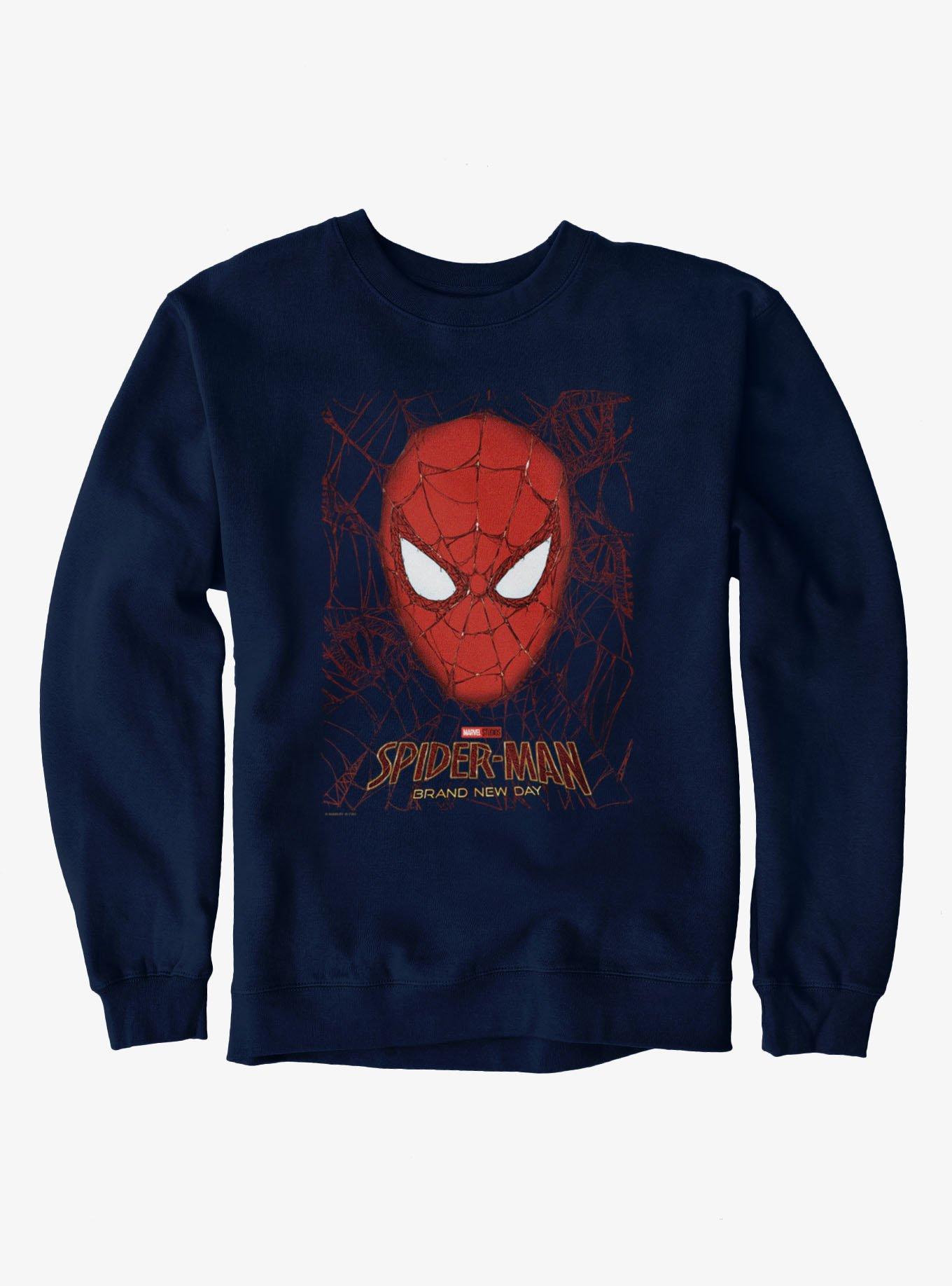 Marvel Spider-Man Brand New Day Mask In A Web Sweatshirt