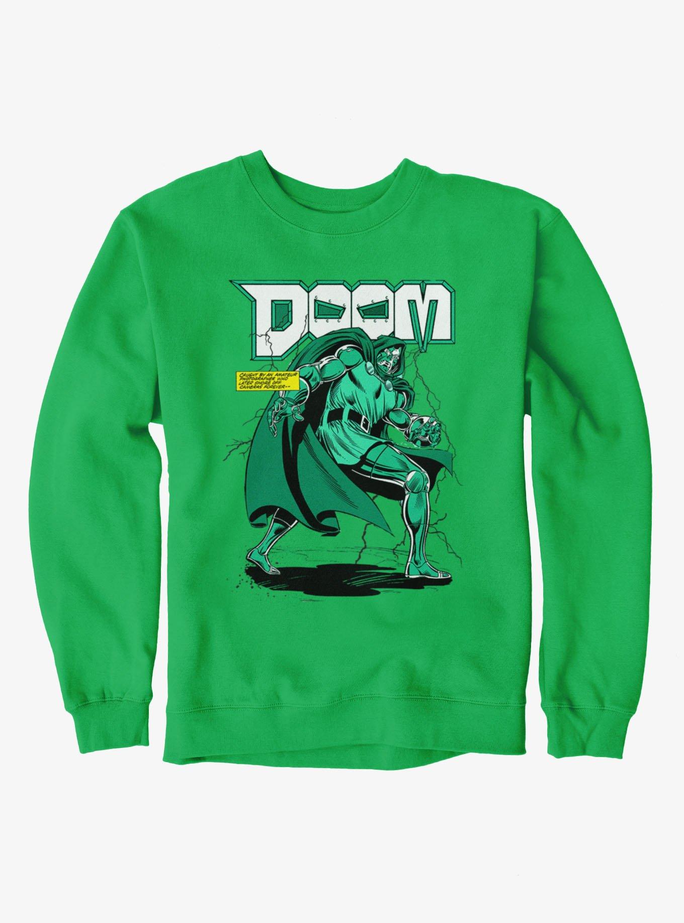 Marvel Comics Retro Doctor Doom Caught On Camera Sweatshirt Hot Topic Exclusive, , hi-res view 1