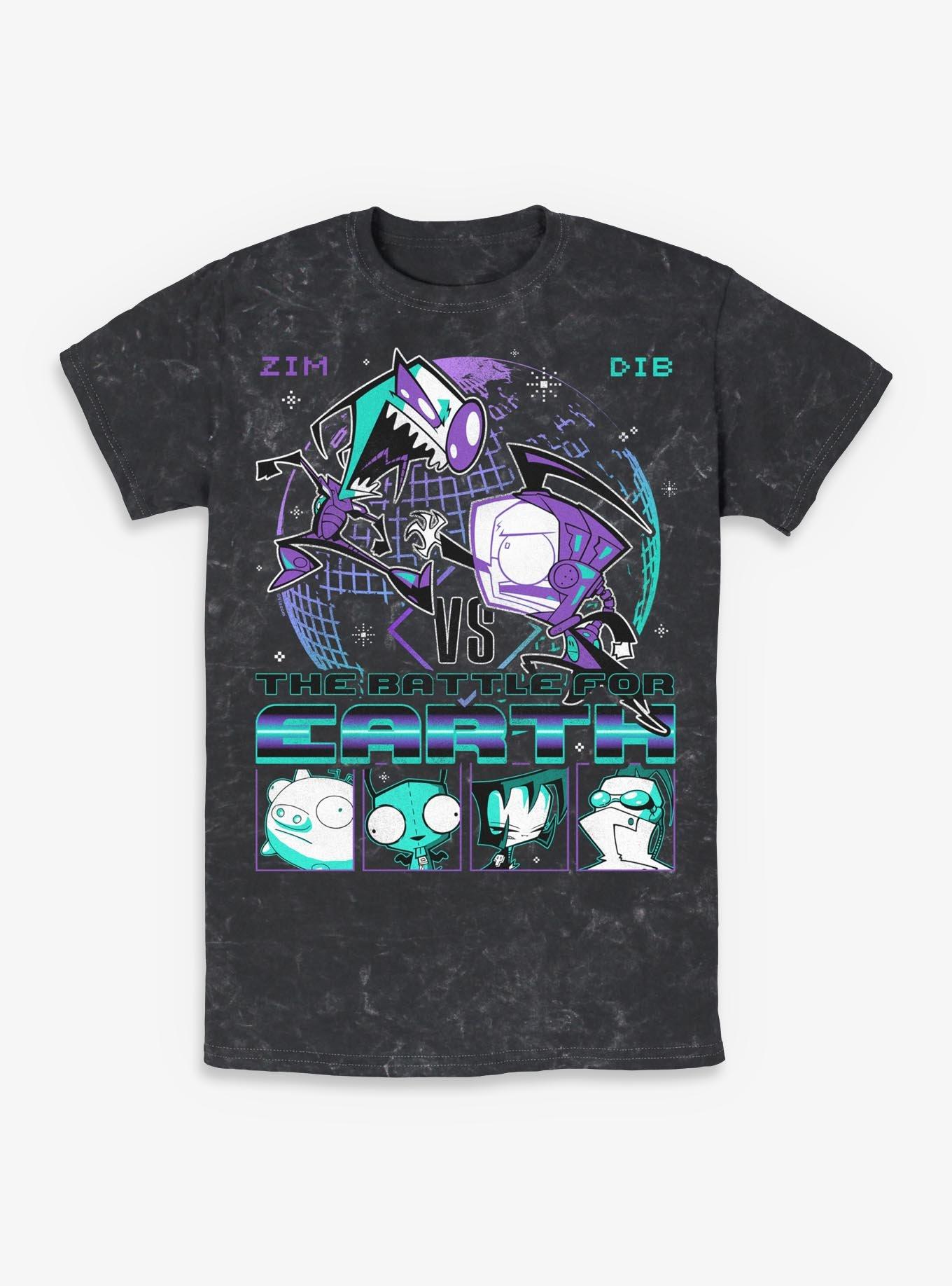 Invader Zim Vs Dib Mineral Wash T-Shirt BoxLunch Exclusive