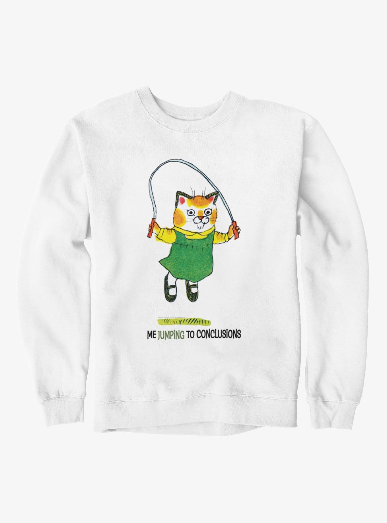 Richard Scarry's Me Jumping To Conclusions Sally Cat Sweatshirt, WHITE, hi-res view 1