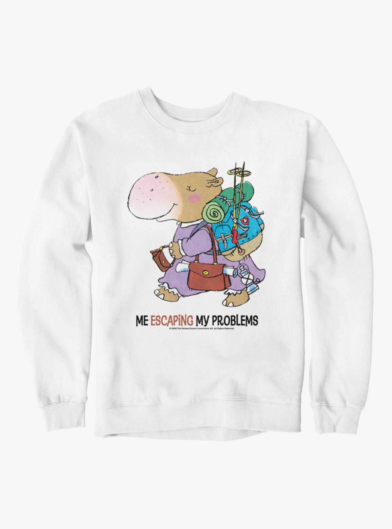 Richard Scarry's Me Escaping My Problems Hilda Hippo Sweatshirt