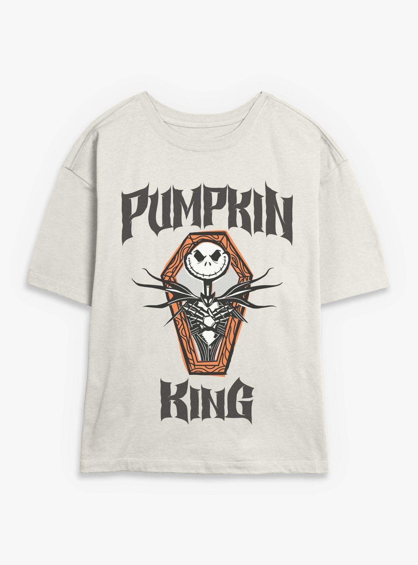 Disney The Nightmare Before Christmas Pumpkin King Coffin Womens Skimmer T-Shirt