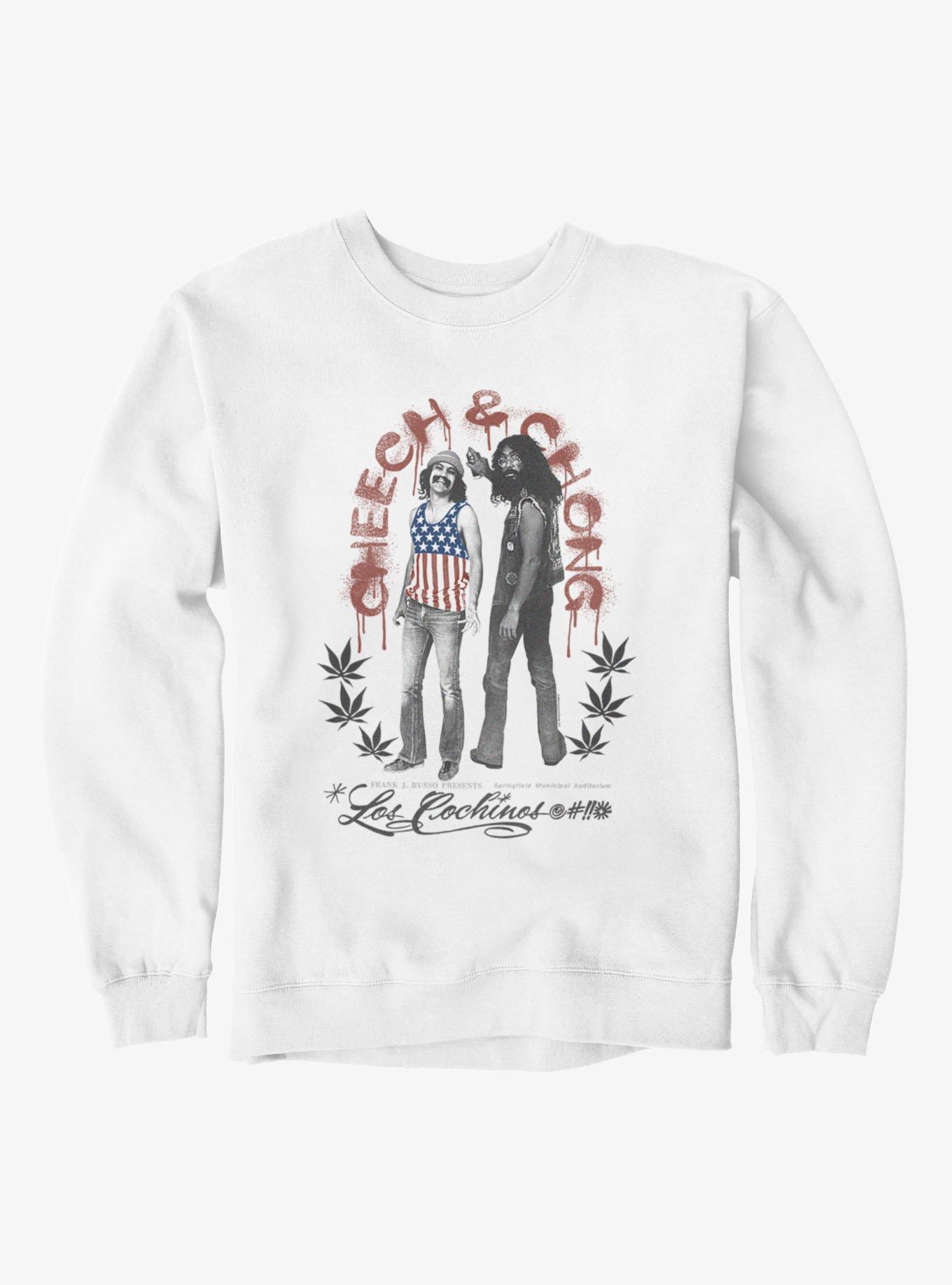 Cheech & Chong Los Cochinos Live Sweatshirt, WHITE, hi-res view 1