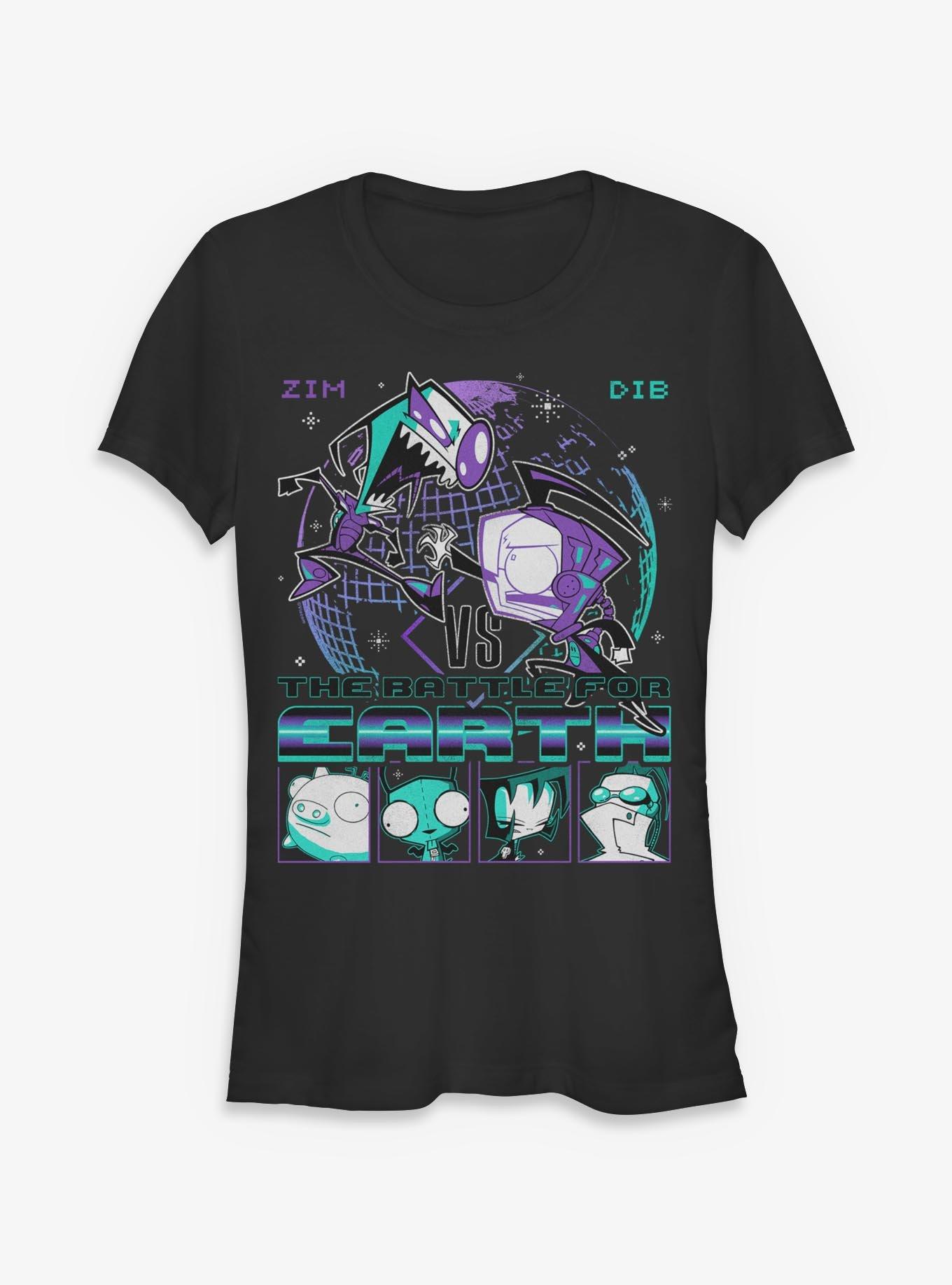 Invader ZIM Vs Dib Battle Girls T-Shirt Hot Topic Exclusive, BLACK, hi-res view 1