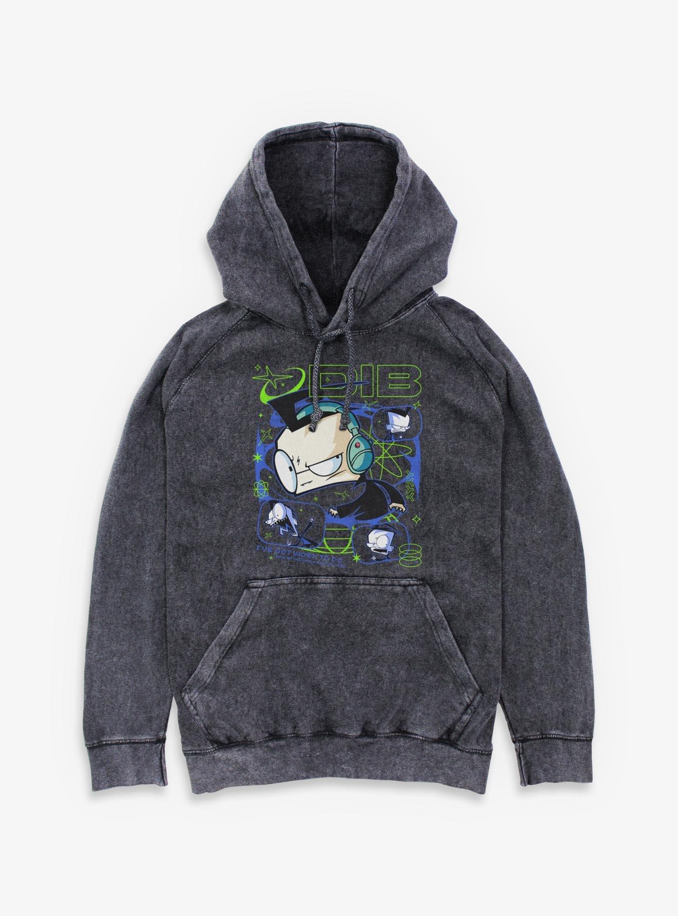 Invader ZIM Dib Tech Portrait Mineral Wash Hoodie Hot Topic Exclusive