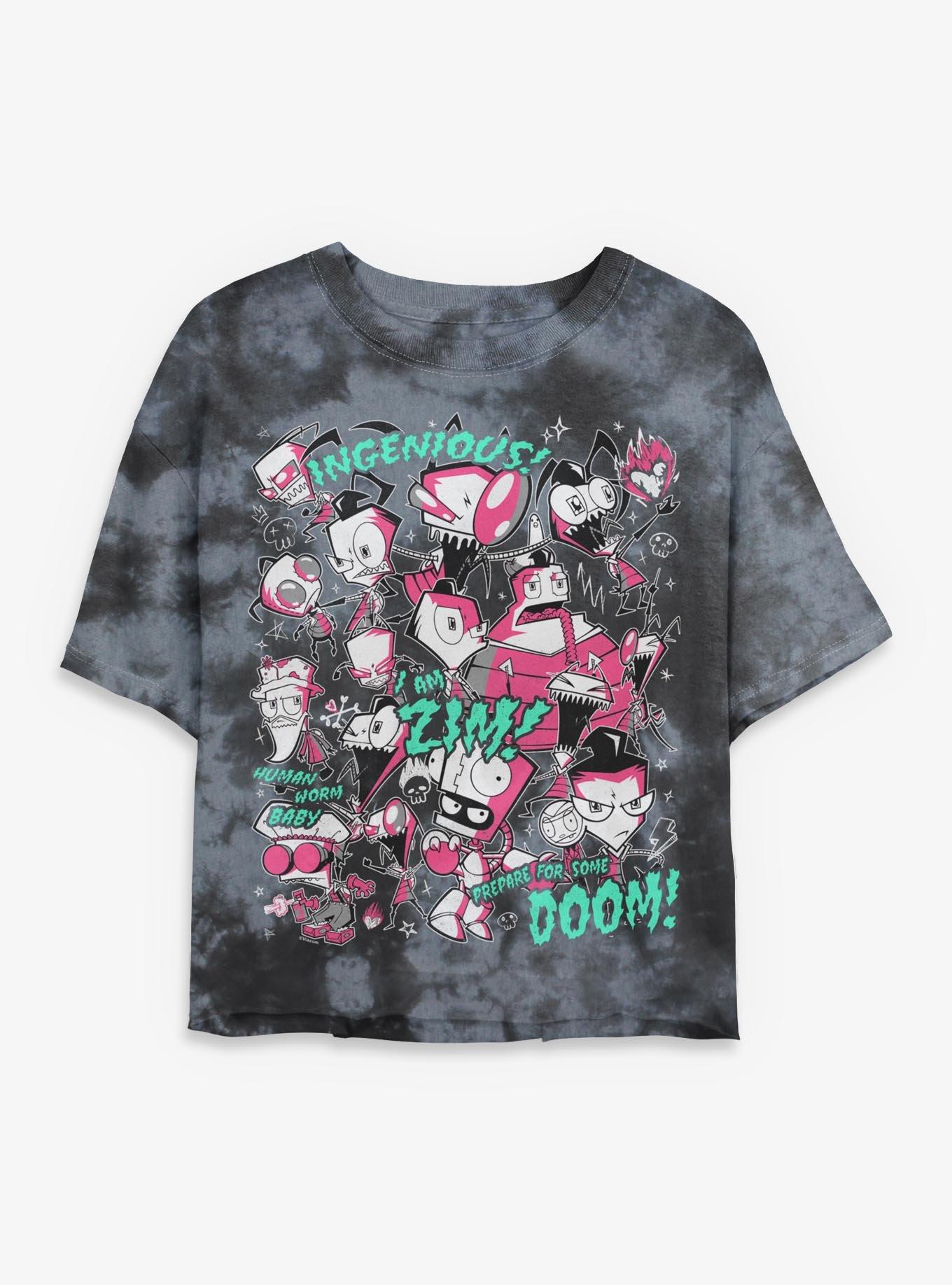Invader ZIM I Am Zim Girls Tie-Dye Crop T-Shirt Hot Topic