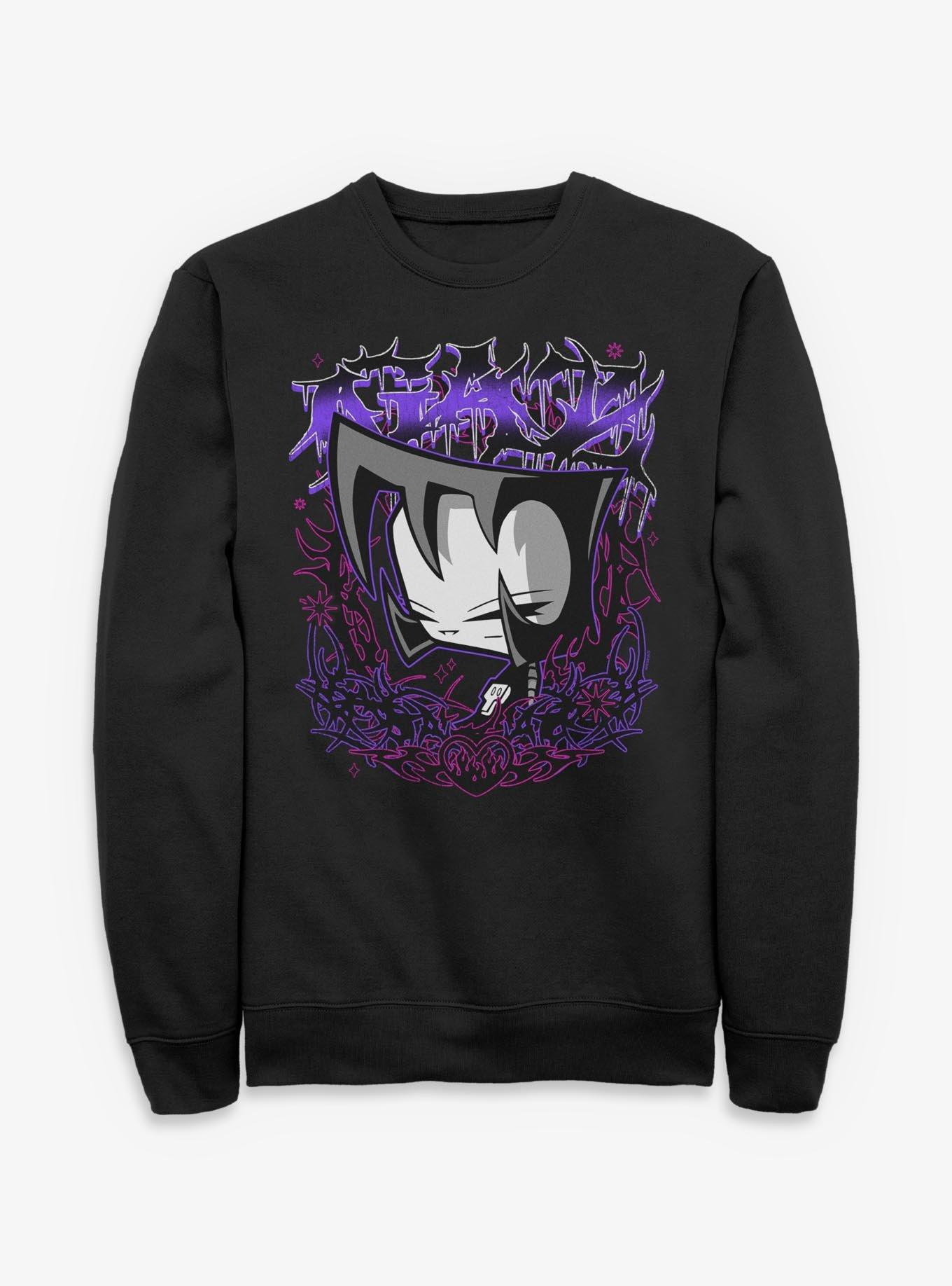 Invader ZIM Gaz Metal Portrait Sweatshirt Hot Topic Exclusive, BLACK, hi-res view 1