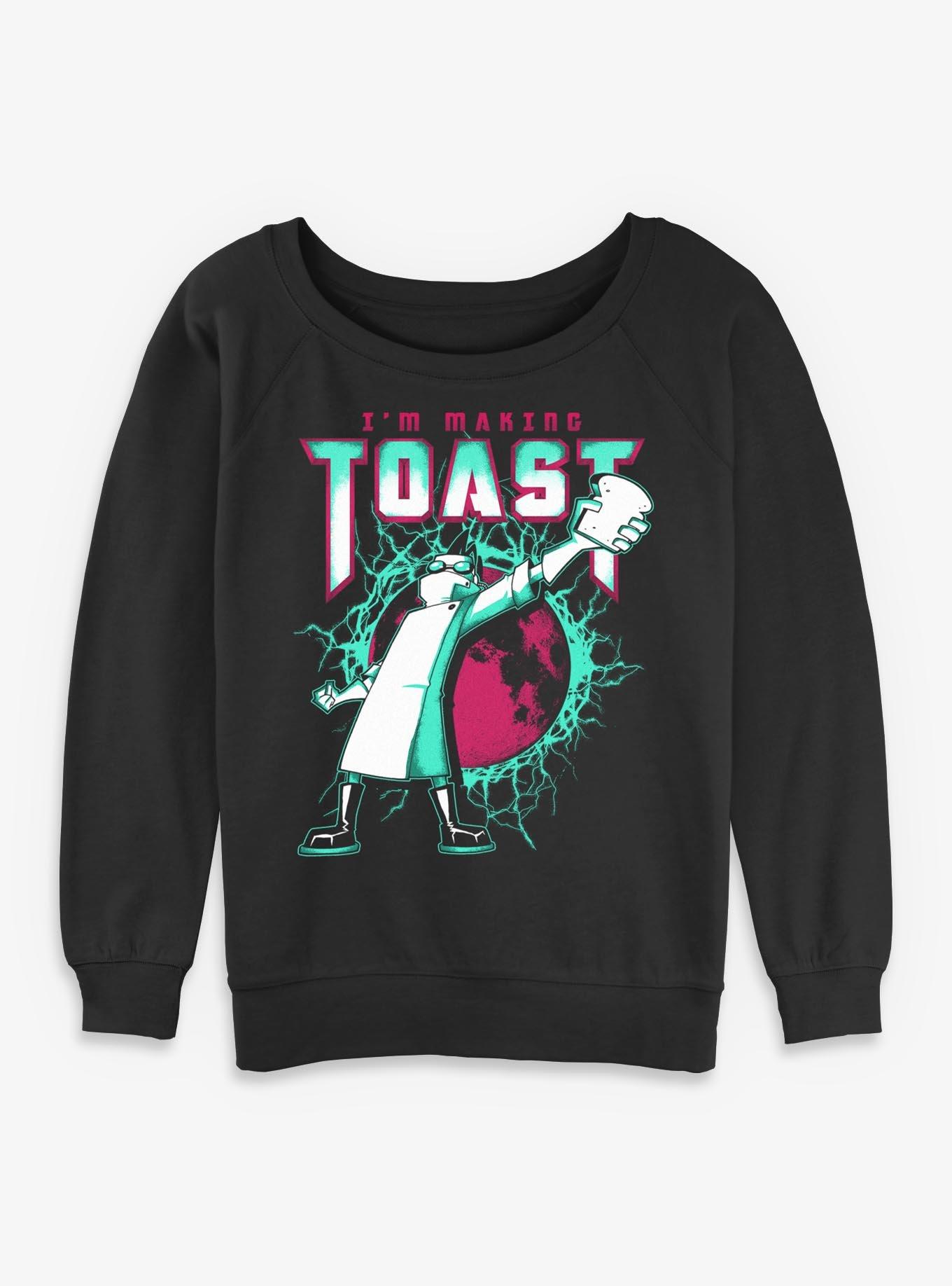 Invader ZIM Electric Toast Making Girls Slouchy Sweatshirt Hot Topic Exclusive, BLACK, hi-res view 1