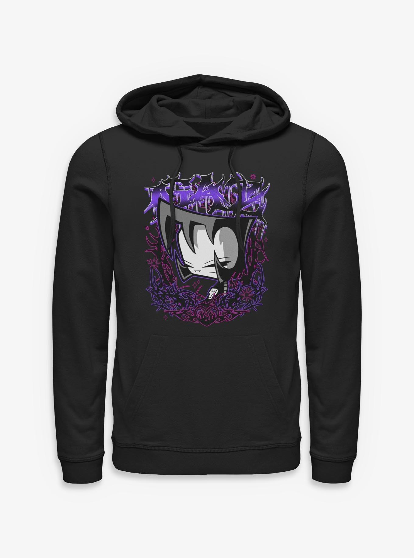 Invader ZIM Gaz Metal Portrait Hoodie Hot Topic Exclusive - BLACK