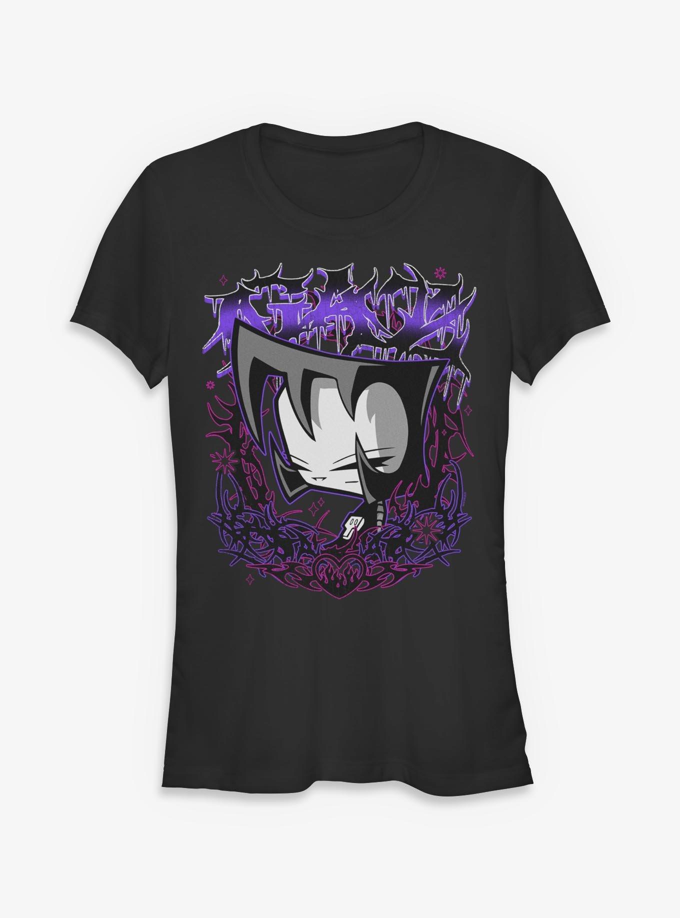 Invader ZIM Gaz Metal Portrait Girls T-Shirt Hot Topic Exclusive, BLACK, hi-res view 1
