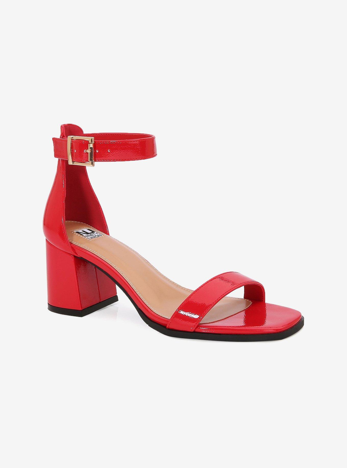 Vita Red Block Heel Sandal