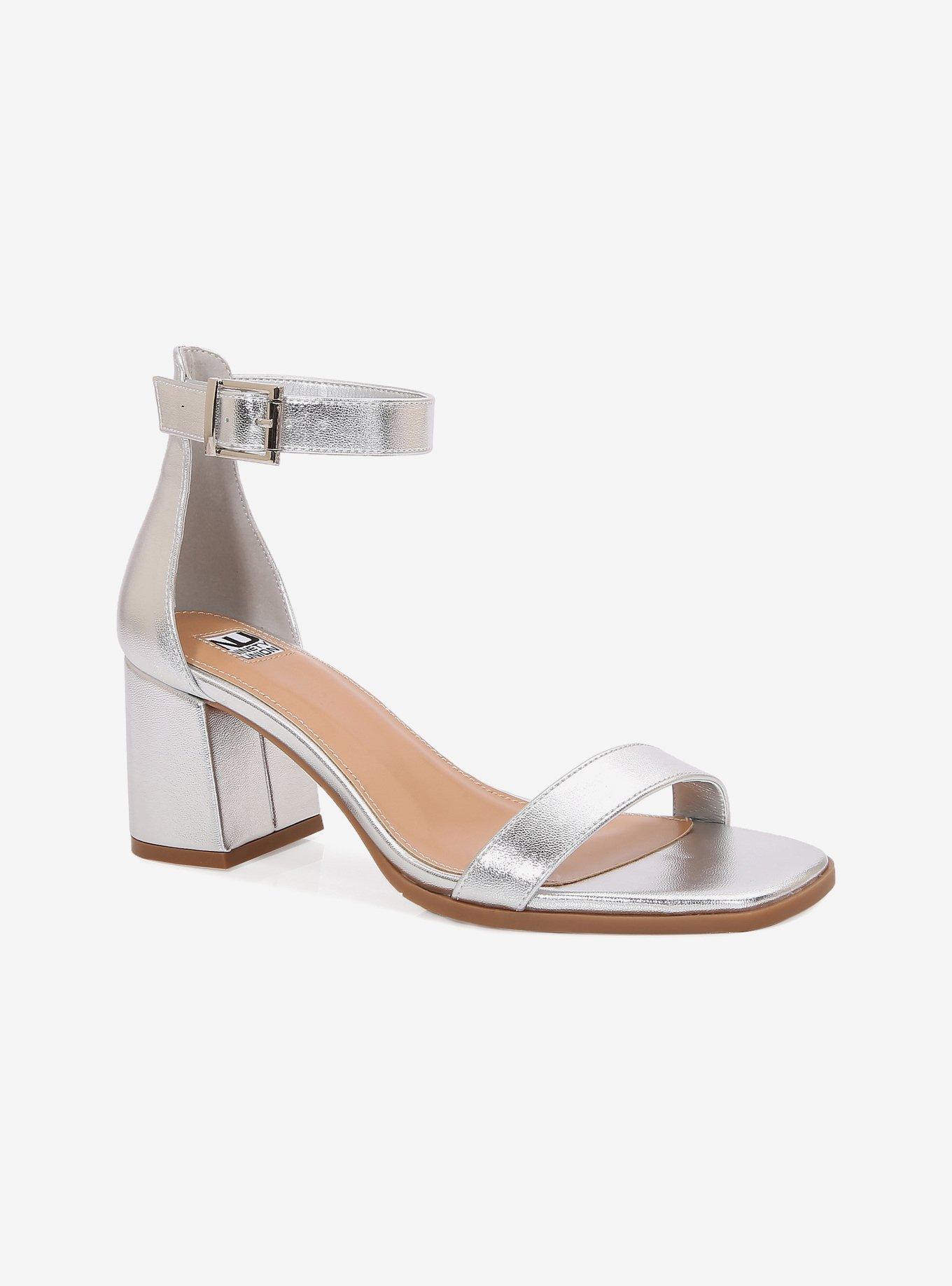Vita Silver Block Heel Sandal