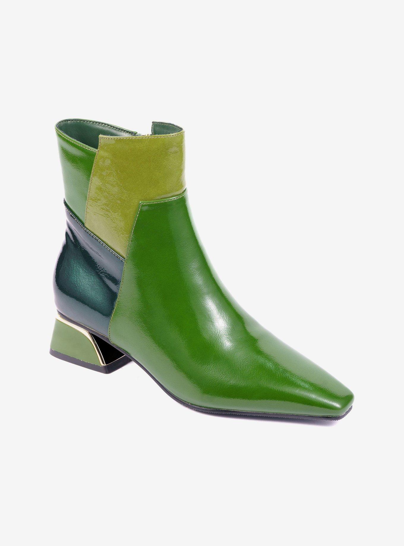 Rudy Green Patchwork Bootie, GREEN, hi-res view 1