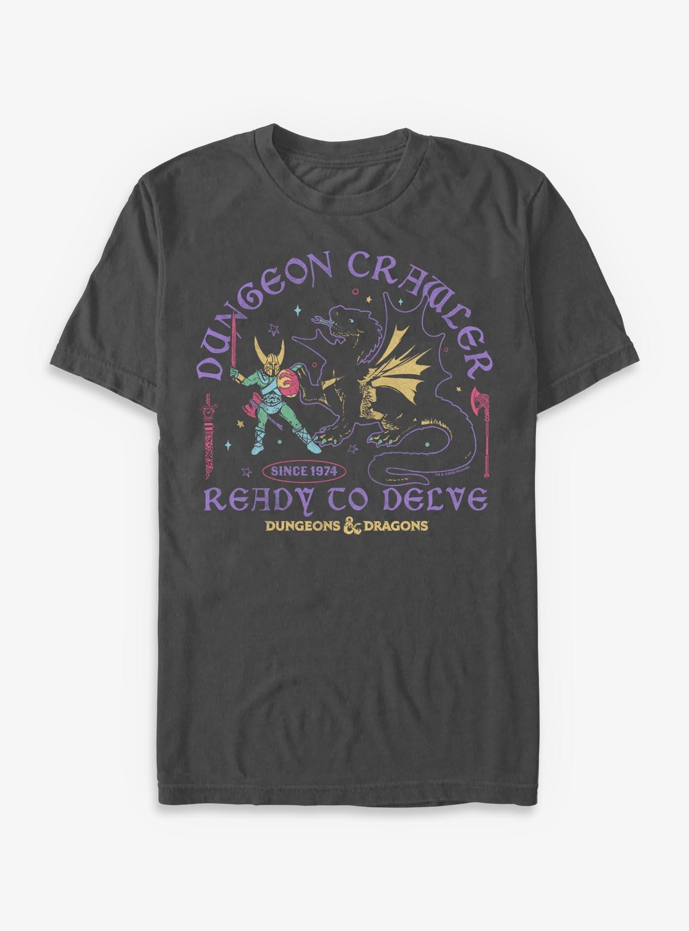 Dungeons & Dragons Crawler Social Club T-Shirt Hot Topic Exclusive, CHARCOAL, hi-res view 1