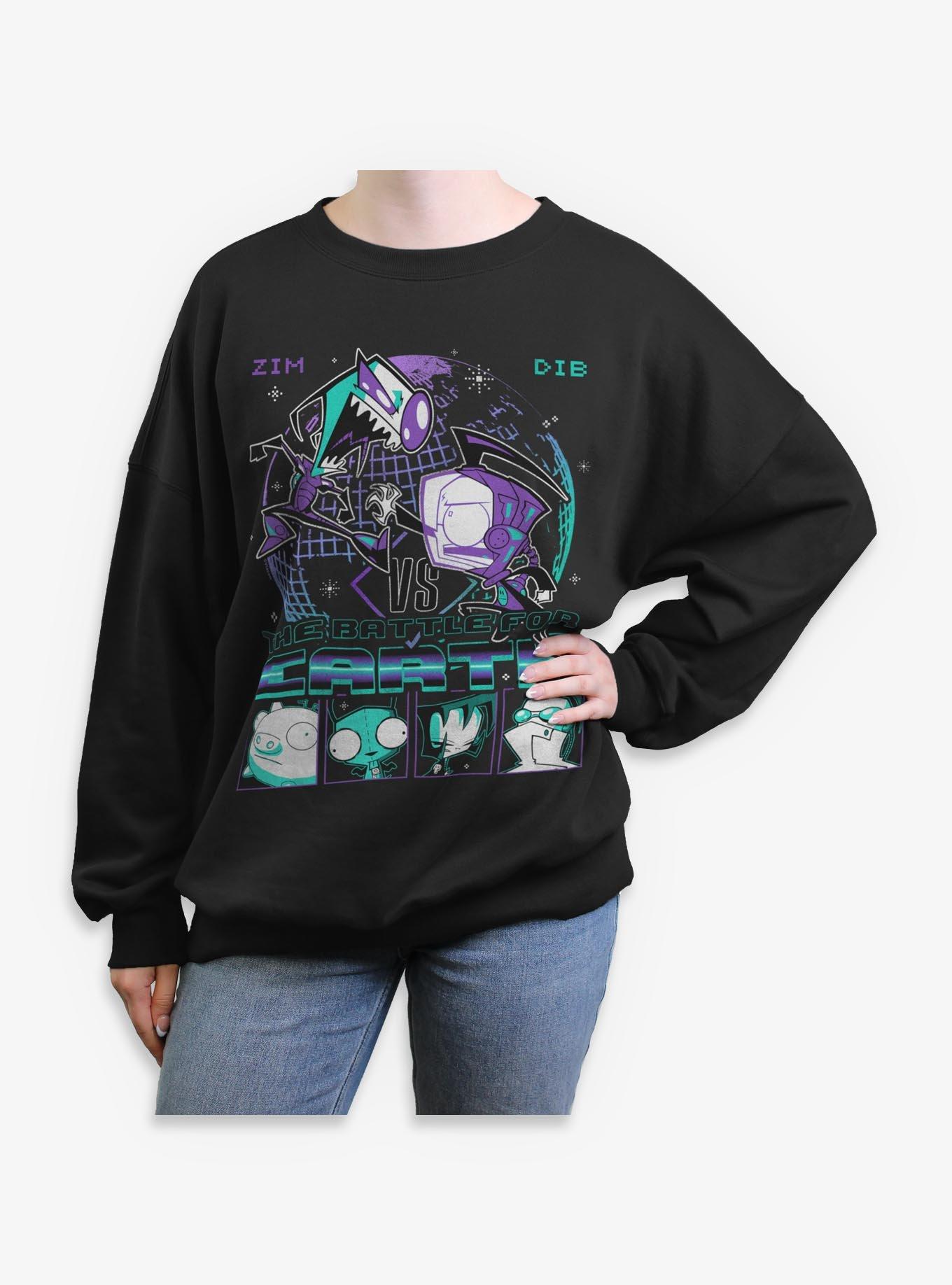 Invader ZIM Vs Dib Battle Girls Oversized Sweatshirt Hot Topic Exclusive