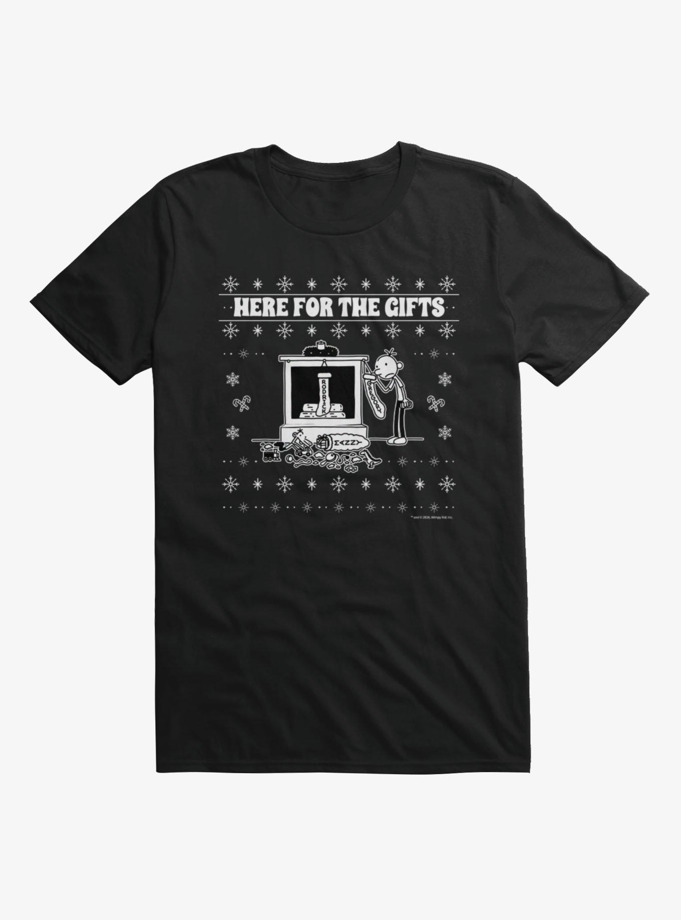 Diary Of A Wimpy Kid Here For The Gifts Ugly Christmas Sweater Pattern T-Shirt