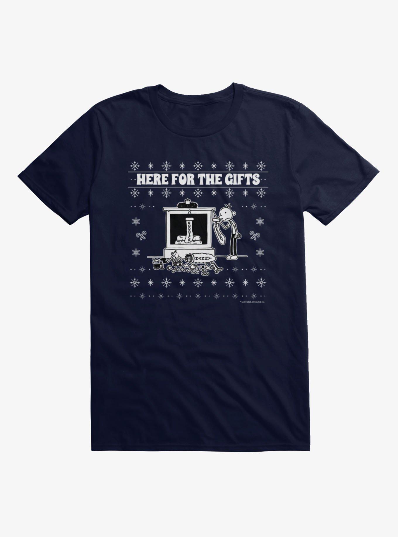 Diary Of A Wimpy Kid Here For The Gifts Ugly Christmas Sweater Pattern T-Shirt