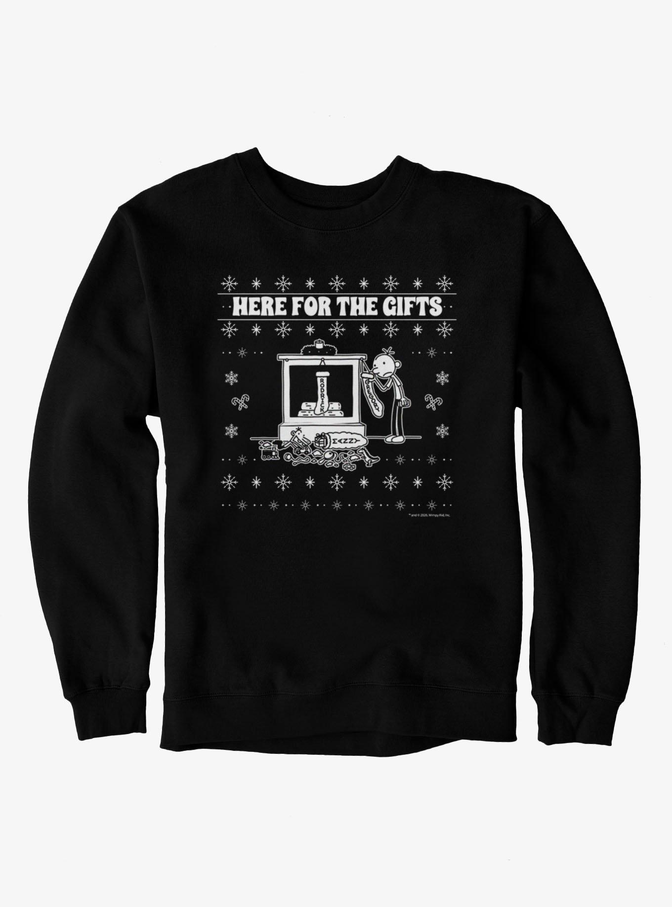 Diary Of A Wimpy Kid Here For The Gifts Ugly Christmas Sweater Pattern Sweatshirt