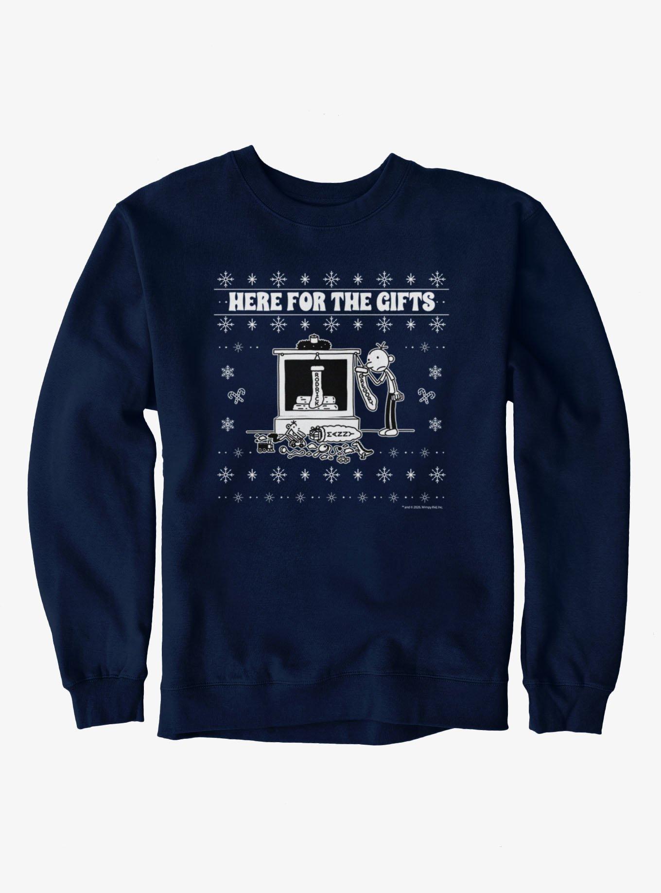 Diary Of A Wimpy Kid Here For The Gifts Ugly Christmas Sweater Pattern Sweatshirt