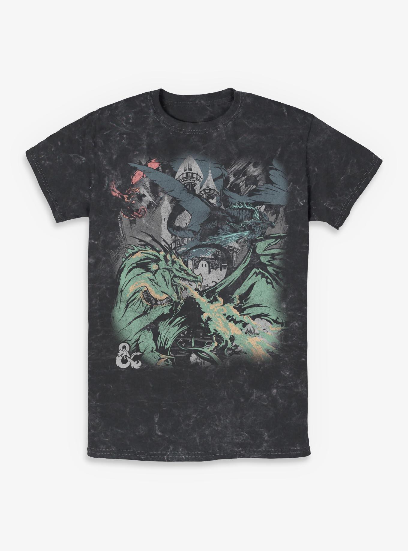 NULL Dungeons & Dragons Castle Mineral Wash T-Shirt Hot Topic Exclusive